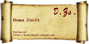 Doma Zsolt névjegykártya